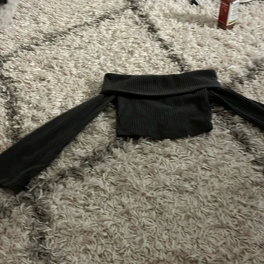 Cropped long sleeve tube top